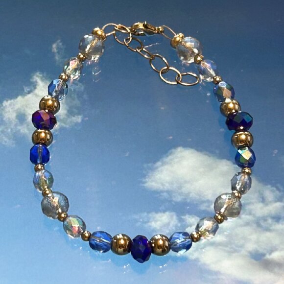 Sapphire Blue Bead Bracelet - Picture 2 of 3